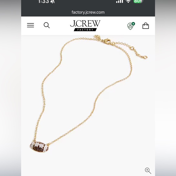 NWT JCrew Factory Pavé football charm necklace - Picture 3 of 5